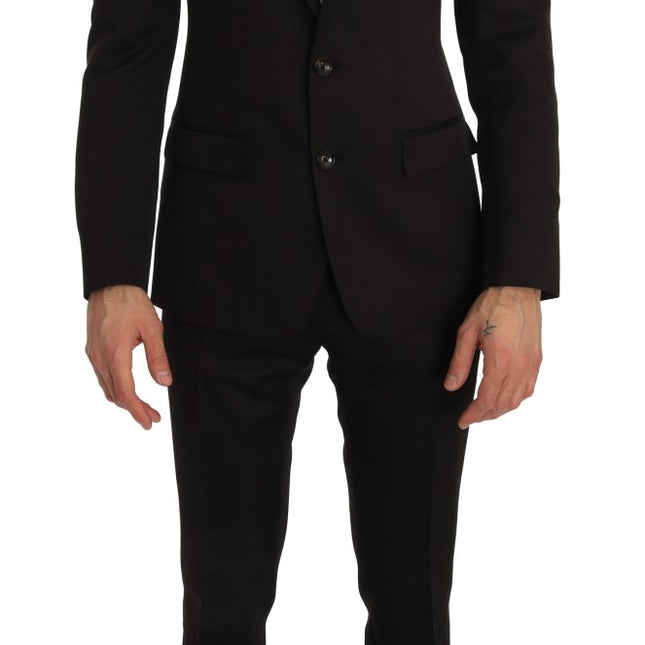 Dolce & Gabbana Brown Wool Crystal Bee Slim Fit MARTINI