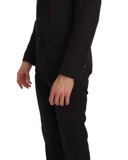 Dolce & Gabbana Brown Wool Crystal Bee Slim Fit MARTINI