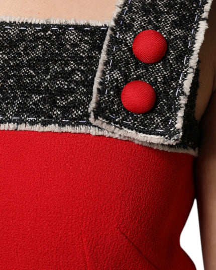 Dolce & Gabbana Red Wool Sleeveless A-line Flared Mini Dress