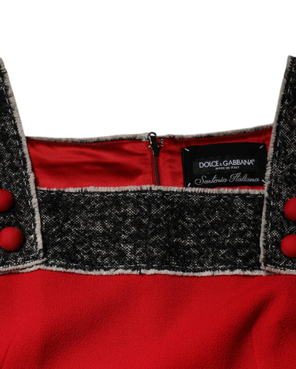 Dolce & Gabbana Red Wool Sleeveless A-line Flared Mini Dress