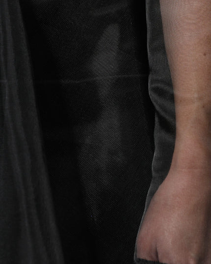 Dolce & Gabbana Black Tulle A-line Midi Cocktail Gown Dress