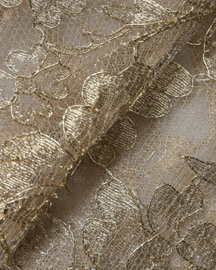 Dolce & Gabbana Gold Floral Lace A-line Sheath Mini Dress