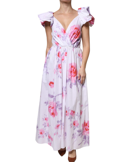 Philosophy White Floral Cotton Maxi Dress