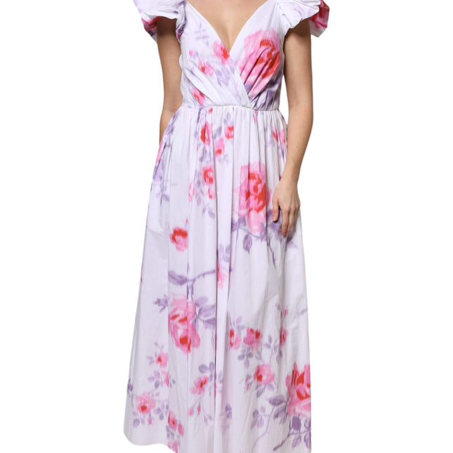 Philosophy White Floral Cotton Maxi Dress