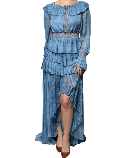 Philosophy Blue Layered Long Sleeve Dress