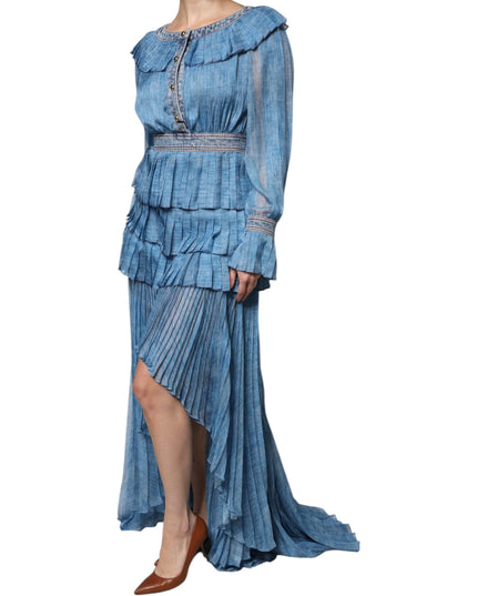 Philosophy Blue Layered Long Sleeve Dress