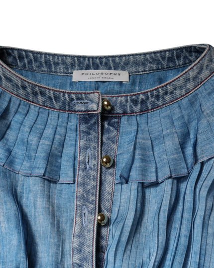 Philosophy Blue Layered Long Sleeve Dress