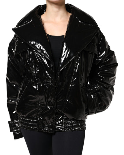 Dolce & Gabbana Black Polyester Button Down Blouson Jacket
