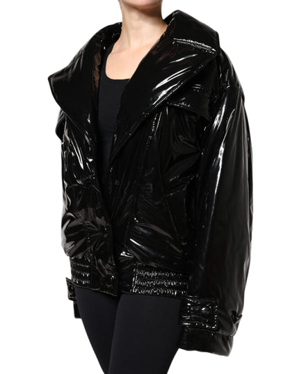 Dolce & Gabbana Black Polyester Button Down Blouson Jacket