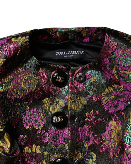 Dolce & Gabbana Multicolor Floral Jacquard Cropped Jacket