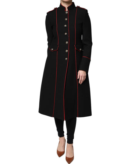 Dolce & Gabbana Black Single Breasted Trench Coat Jacket