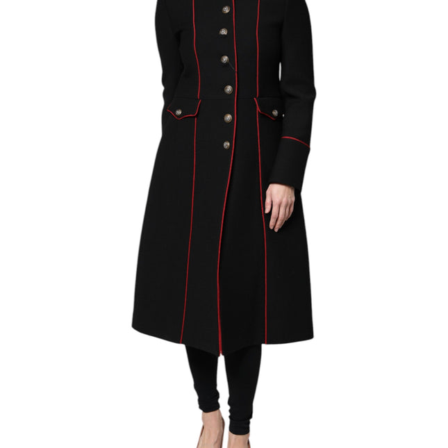 Dolce & Gabbana Black Single Breasted Trench Coat Jacket