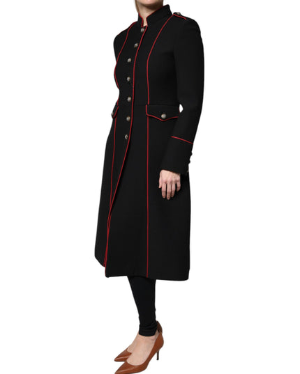 Dolce & Gabbana Black Single Breasted Trench Coat Jacket