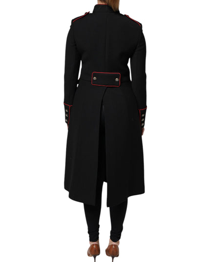 Dolce & Gabbana Black Single Breasted Trench Coat Jacket