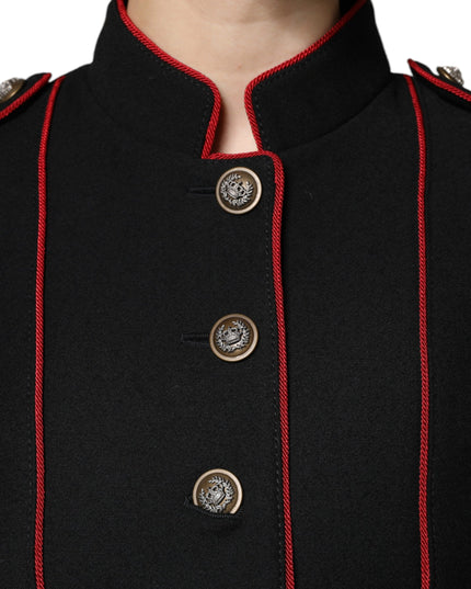 Dolce & Gabbana Black Single Breasted Trench Coat Jacket