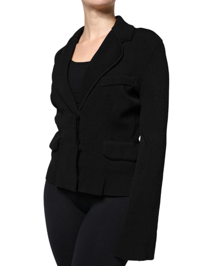 Dolce & Gabbana Black Viscose Single Breasted Blazer Jacket