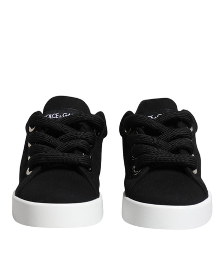 Dolce & Gabbana Black Portofino Low Top Sneakers Shoes