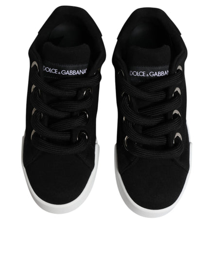 Dolce & Gabbana Black Portofino Low Top Sneakers Shoes