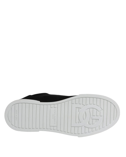 Dolce & Gabbana Black Portofino Low Top Sneakers Shoes