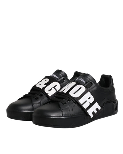 Dolce & Gabbana Black D&G AMORE Low Top Sneakers Shoes