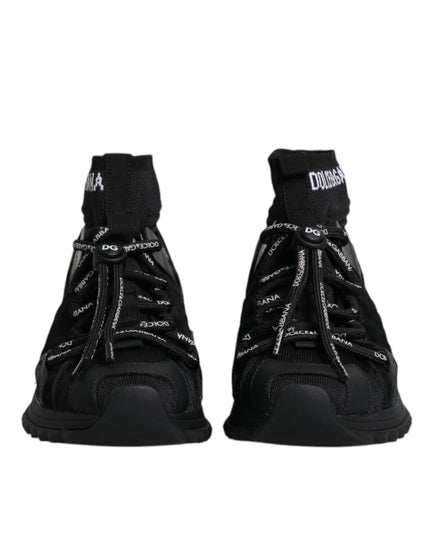 Dolce & Gabbana Black Sorrento Socks Logo Sneakers Shoes