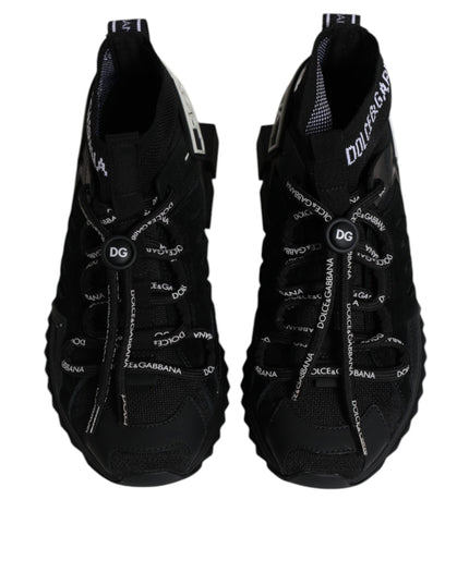 Dolce & Gabbana Black Sorrento Socks Logo Sneakers Shoes