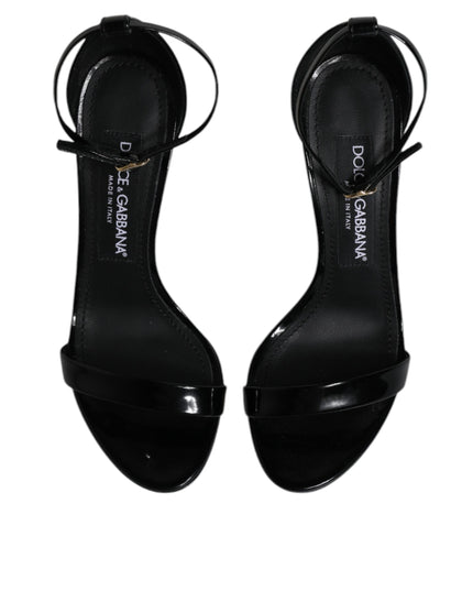 Dolce & Gabbana Black KEIRA Heels Ankle Strap Sandals Shoes