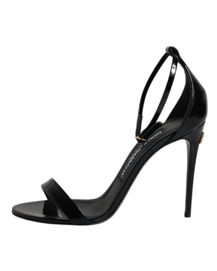 Dolce & Gabbana Black KEIRA Heels Ankle Strap Sandals Shoes