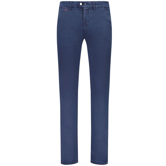 Tramarossa Blue Cotton Men Chino Trouser
