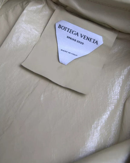 Bottega Veneta Beige Lambskin Leather Trench Coat Jacket