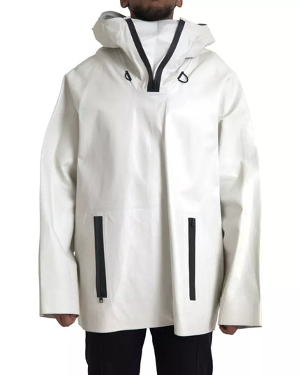 Bottega Veneta White Leather Men Waterproof Jacket Blouson