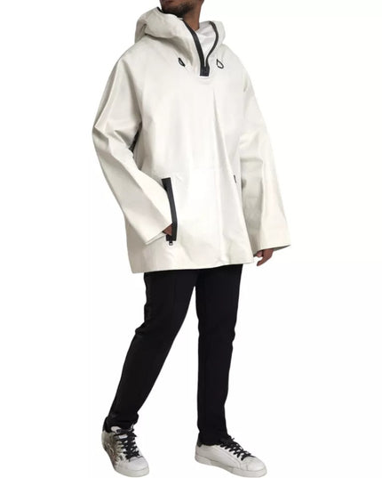 Bottega Veneta White Leather Men Waterproof Jacket Blouson