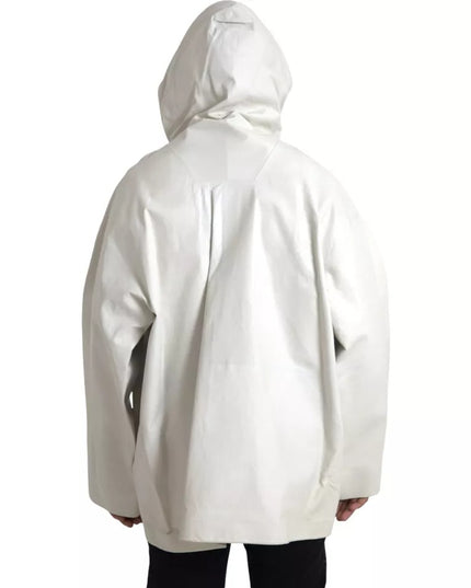 Bottega Veneta White Leather Men Waterproof Jacket Blouson