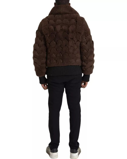 Bottega Veneta Brown Fur Lamb Shearling Coat Jacket