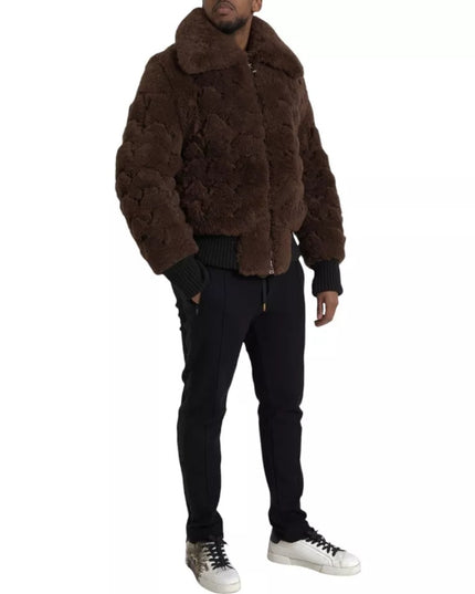 Bottega Veneta Brown Fur Lamb Shearling Coat Jacket