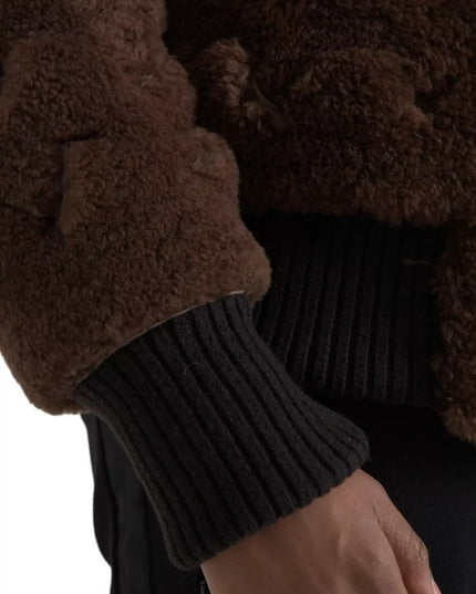 Bottega Veneta Brown Fur Lamb Shearling Coat Jacket
