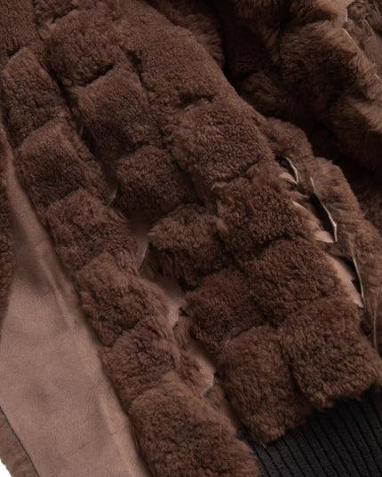 Bottega Veneta Brown Fur Lamb Shearling Coat Jacket