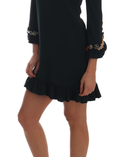 Dolce & Gabbana Crystal Green Stretch A-Line Short Dress