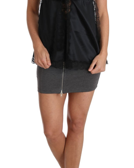 Dolce & Gabbana Lingerie Cami Black Lace Silk Stretch