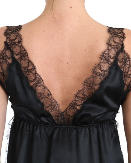 Dolce & Gabbana Lingerie Cami Black Lace Silk Stretch