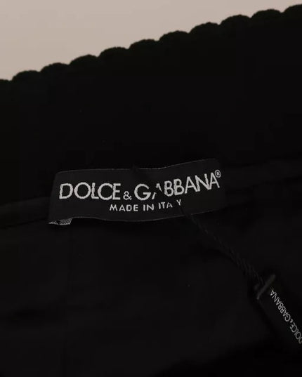 Dolce & Gabbana Black Check Flounce Detailed Wool Mini Skirt