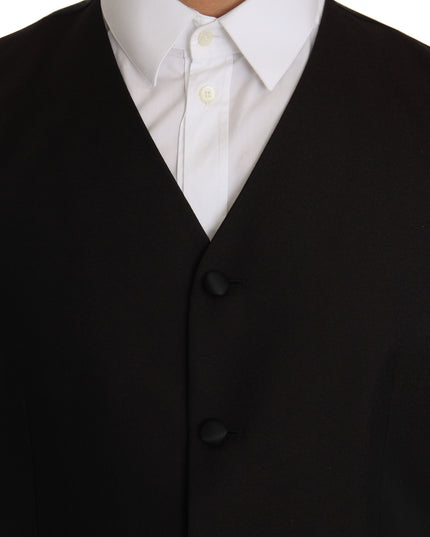 Dolce & Gabbana Black Silk Dress Waistcoat