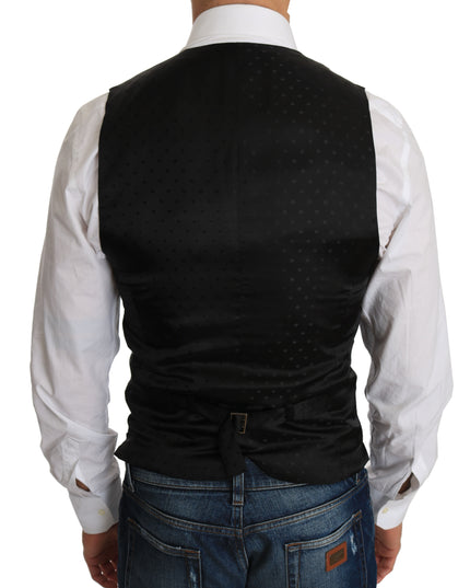 Dolce & Gabbana Black Wool Dress Waistcoat