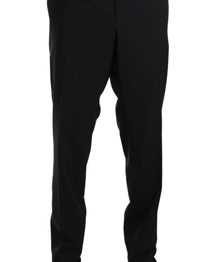 Dolce & Gabbana Black Wool Stretch Formal Trousers