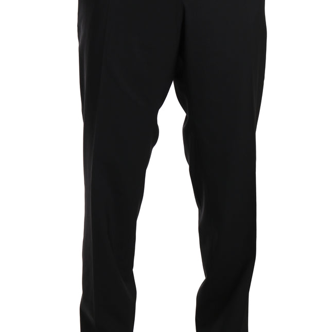 Dolce & Gabbana Black Wool Stretch Formal Trousers