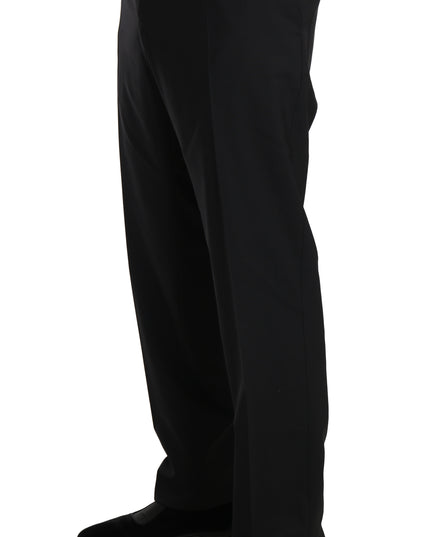 Dolce & Gabbana Black Wool Stretch Formal Trousers