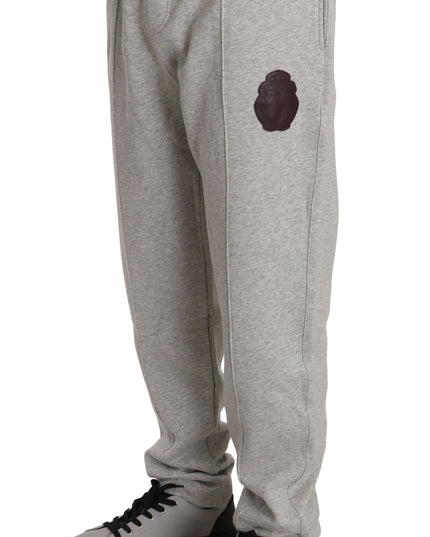 Billionaire Italian Couture Gray Cotton Sweater Pants Tracksuit