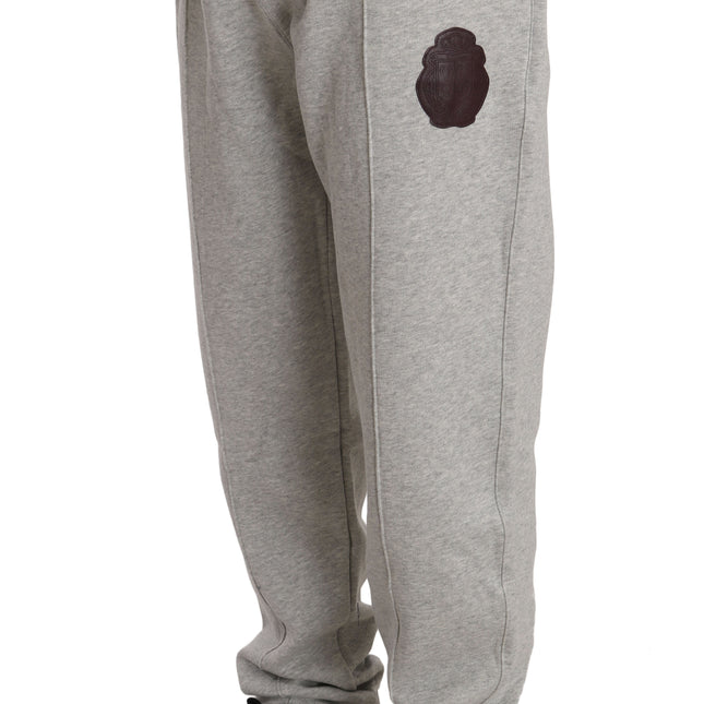 Billionaire Italian Couture Gray Cotton Sweater Pants Tracksuit
