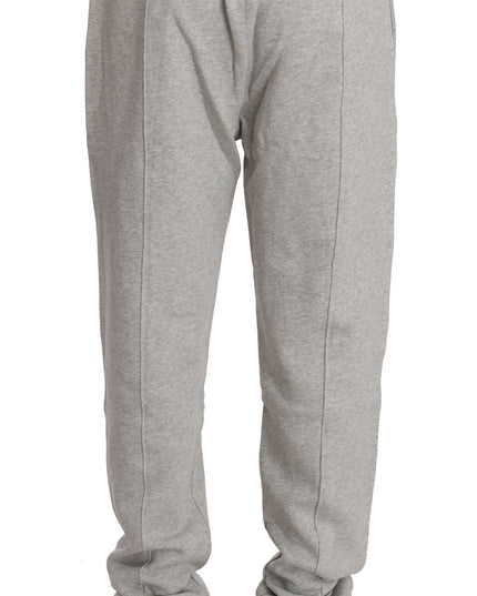 Billionaire Italian Couture Gray Cotton Sweater Pants Tracksuit