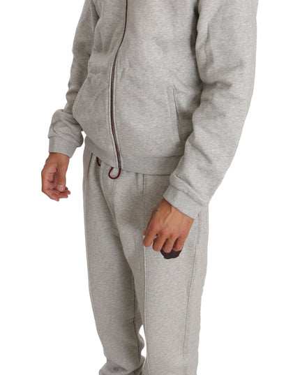 Billionaire Italian Couture Gray Cotton Sweater Pants Tracksuit